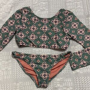 O'Neill Green and Pink Kids Swim Bikini